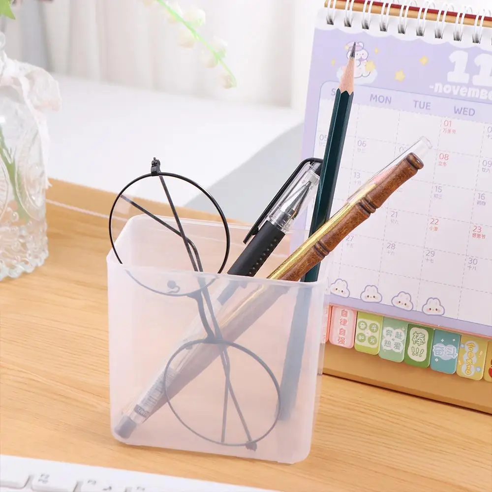 

Transparent Wall Mount Pen Pencil Holder Large Capacity Multifunction Pencil Storage Box Pen Stand Self-adhesive