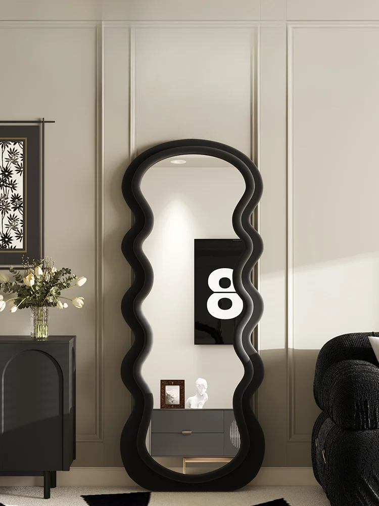 Internet celebrity wave mirror household bedroom full body mirror French retro dressing mirror Alien bedroom wall hanging