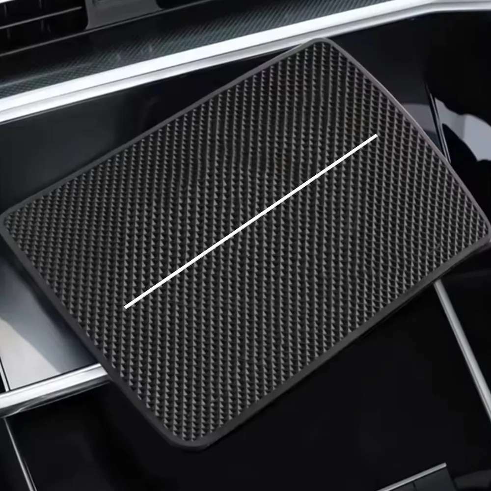 Car Anti-Slip Mat Single White Line Model Phone and Key Storage Rack Dashboard Adhesive Magic Mat Center Console Storage Mat Car Interior Accessories