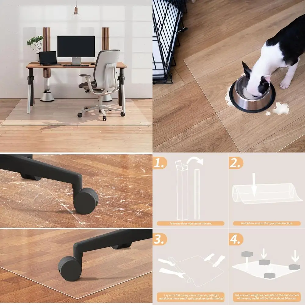 

Extra Large Clear Floor Mat 98.4x39.4 Inches - Pet-Friendly Plastic Rug Protector for Hardwood Floors, Waterproof and Easy Clean