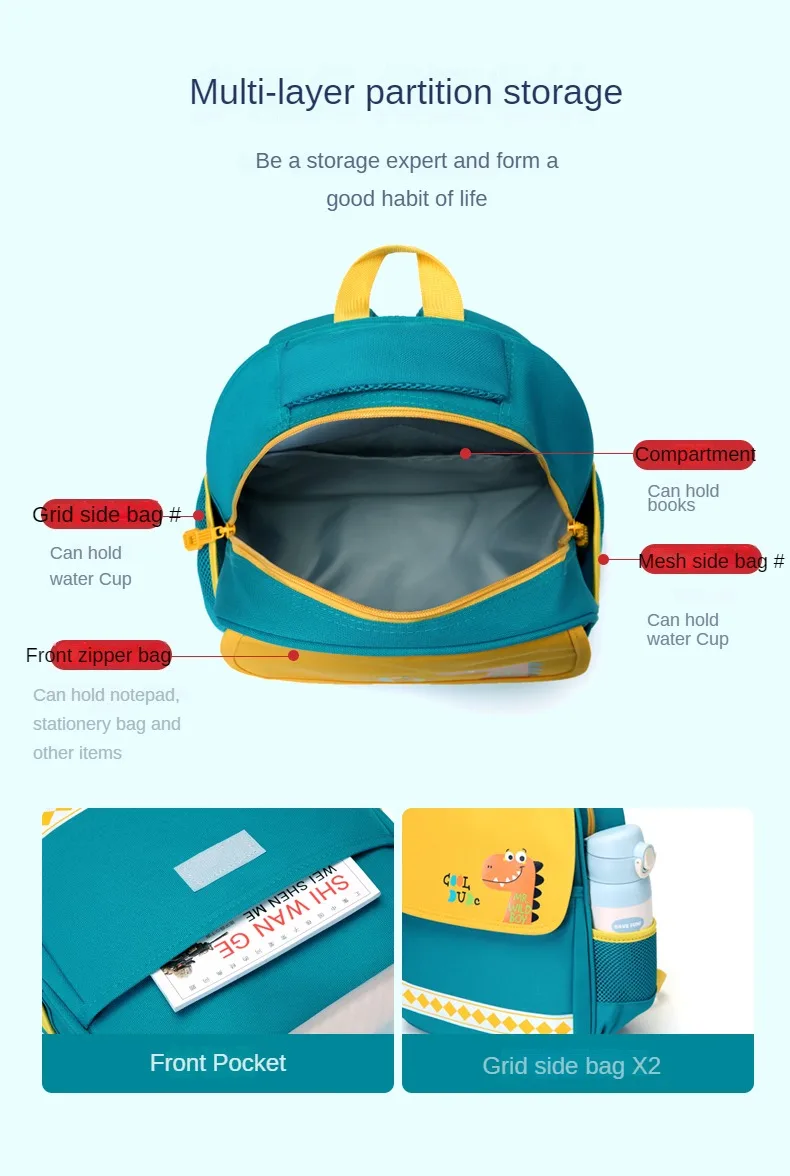 VNINE mochila de jardín de infantes para niños, niños y niñas, previene la pérdida, Linda mochila para bebés