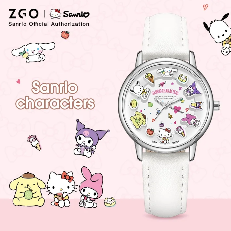 ZGO Hello Kitty Women's Watch fashionable luminous waterproof quartz watch for girls and students gift 2130
