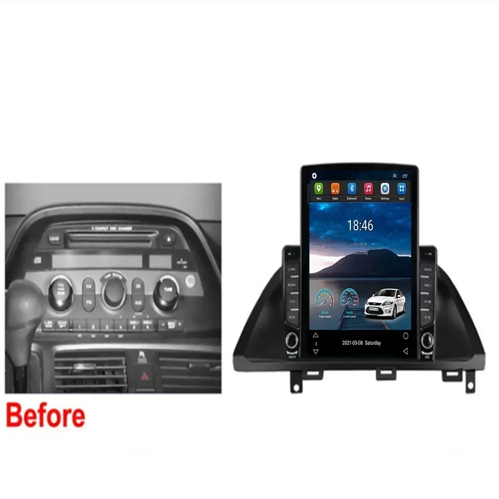 For Tesla Style 2 Din Android 13 Car Radio For Honda Odyssey 2005-2010 Multimedia Video Player GPS Stereo Carplay DSP RDS Camera