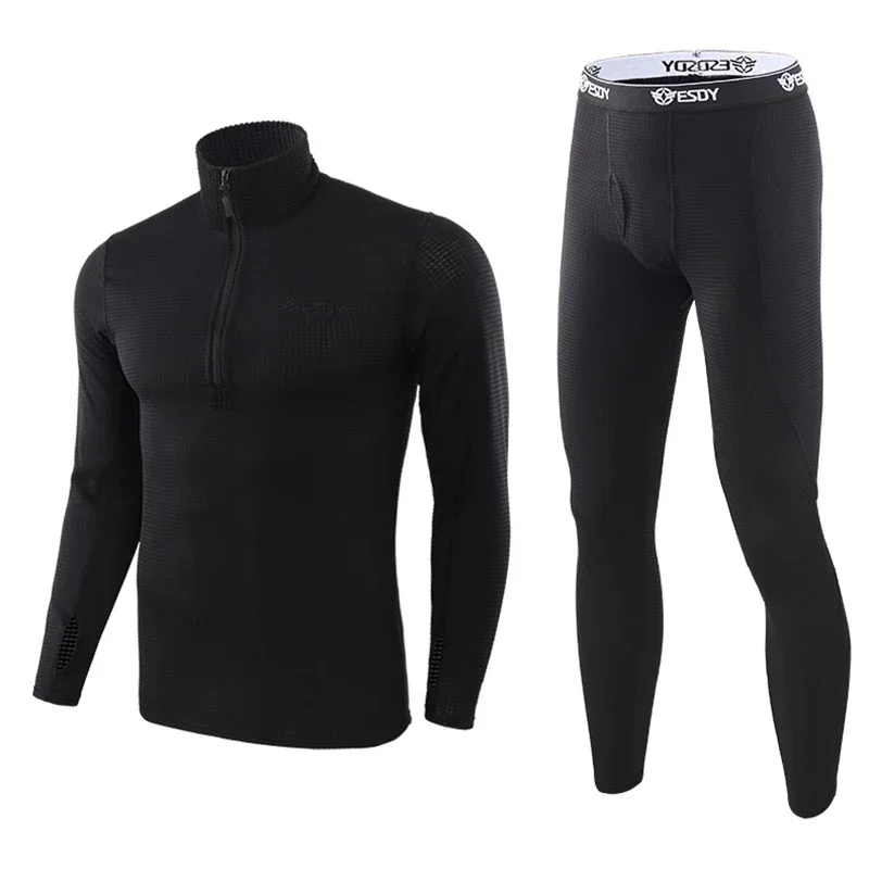

Running Sets Tight Thermal Underwear Sets Men Cycling Breathable Fleece Thermo Long Johns Stretch Fitness Warm Underwear