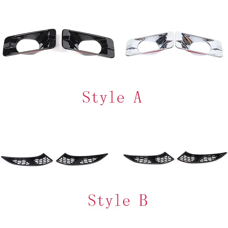 

For Toyota Land Cruiser Prado 250 LC250 2024+ ABS Black Car Front Fog Light Decorative Frame Sticker Car Protection Accessories