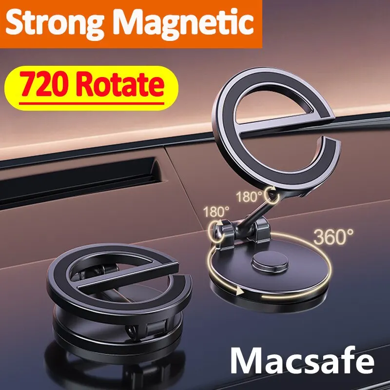 720 Rotate Magnetic Car Phone Holder Stand Magnet Car Mount Support GPS Mobile Bracket in Car For Macsafe iPhone Samsung Xiaomi