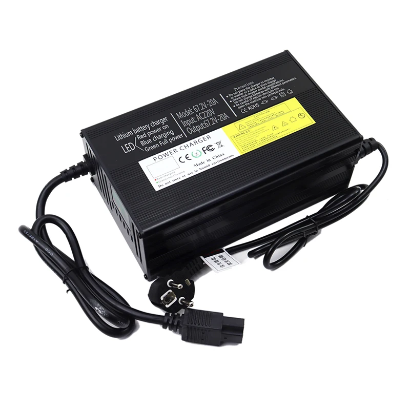 New 54.6V/67.2V/84V 5A 8A 10A 12A 15A 20A Lithium Battery Charger For13S 16S 20S 48V 60V 72V E-motorcycle Fast charging Aluminum