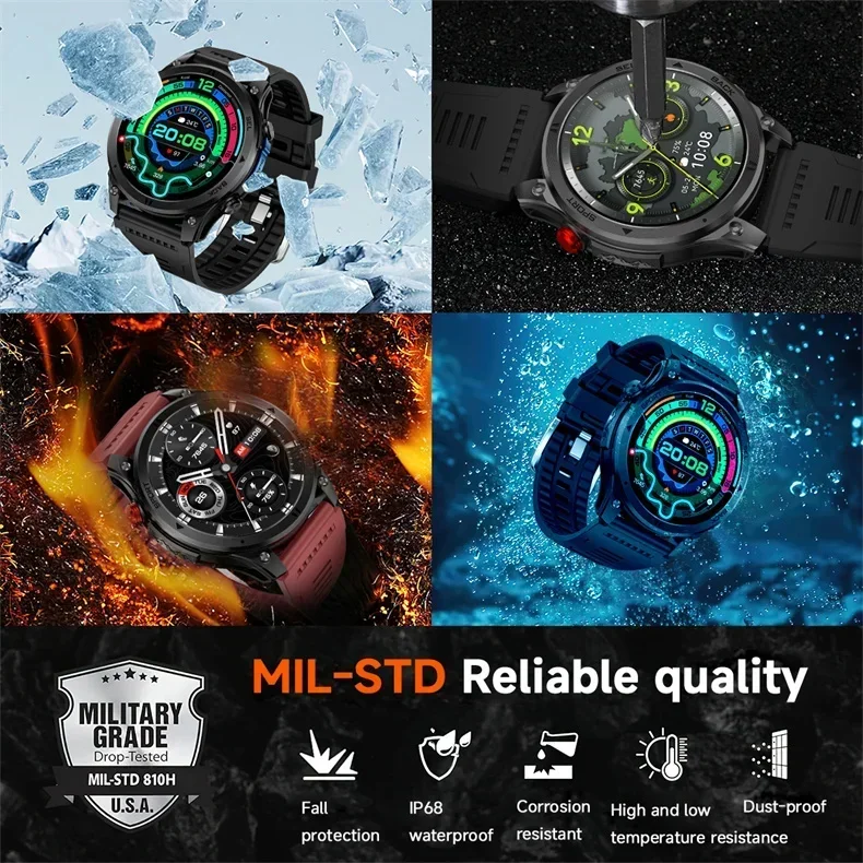 Smartwatch militar com gps rastreamento chamadas bluetooth_voghion.com