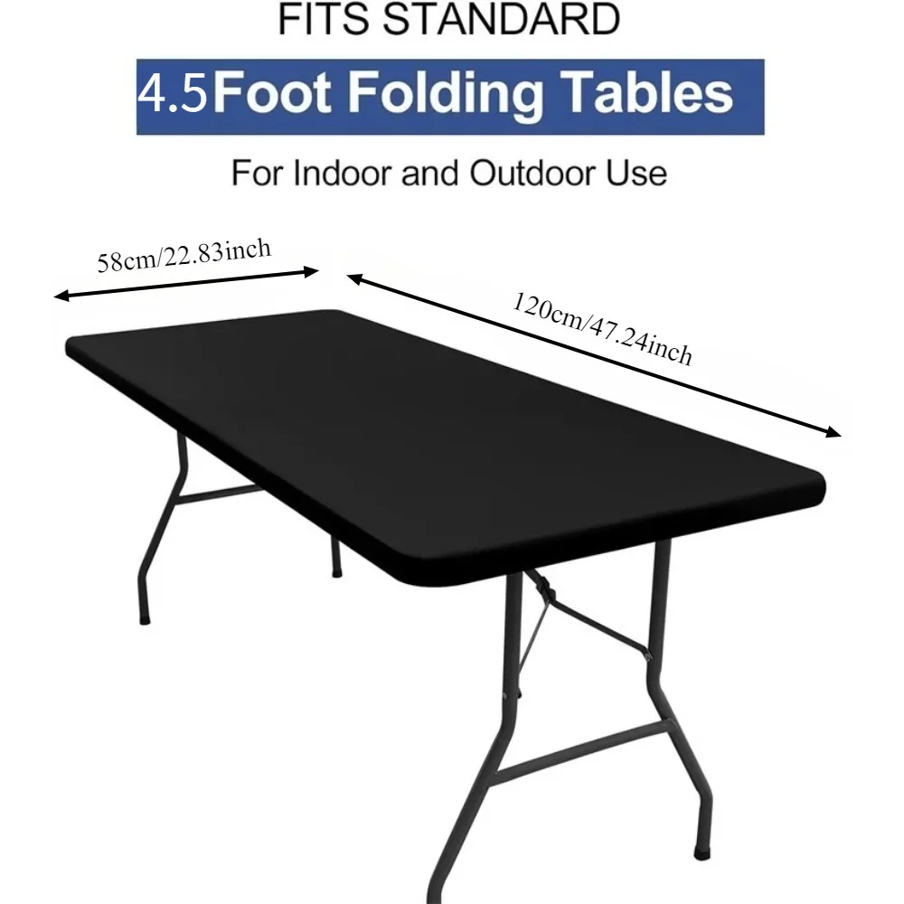 1Pc Stretch Rectangular Tablecloth 120 x 58cm Wrinkle-Resistant Elastic Table Cover for Home and Outdoor Use
