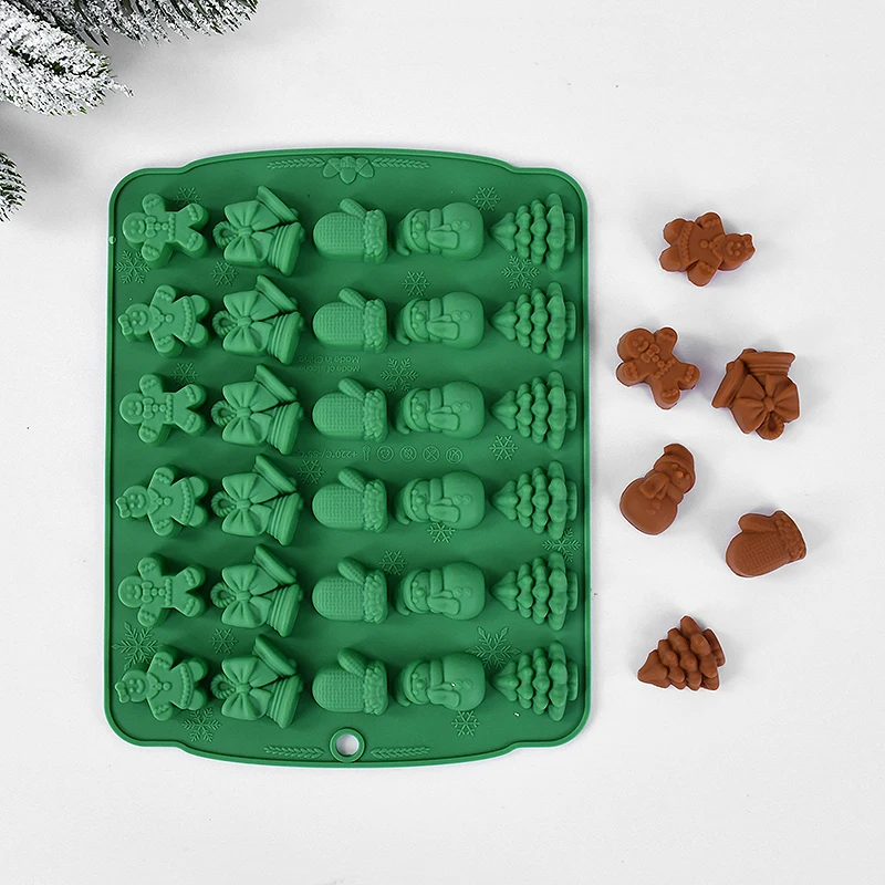 Christmas Chocolate Mold 3D Silicone Mold Gingerbread Man Snowman Gloves DIY Cookie Chocolate Kitchen Baking Tool New Year Noel