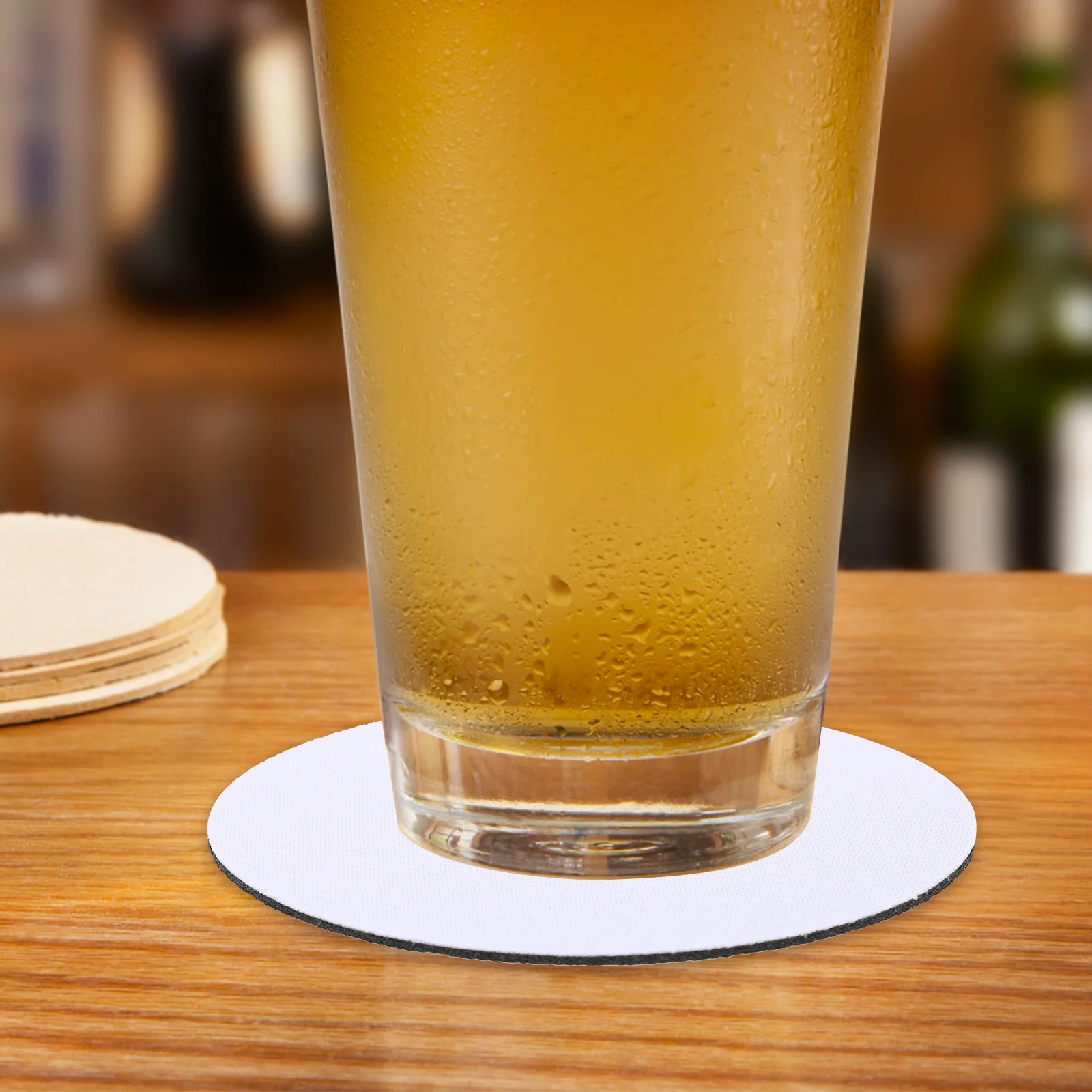 10Pcs Sublimation Blank Heat Transfer Coasters Anti-Scald DIY Cup Mats for Home Hotel Restaurant Table Protection