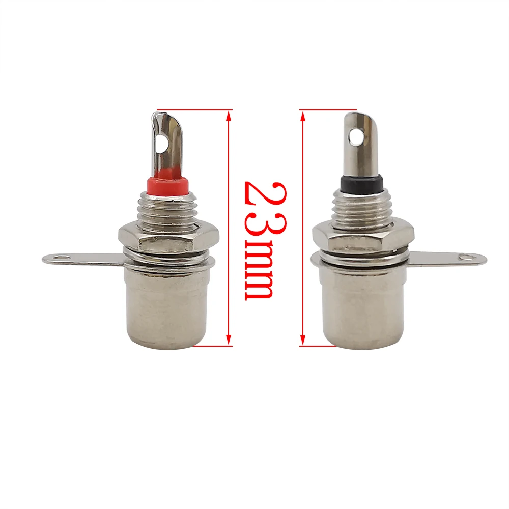 10Pcs/lot Nickel Plated RCA Female Socket Chassis Panel Mount Adapter RCA Phono Plug Jack Audio Amplifier Soldering Connector