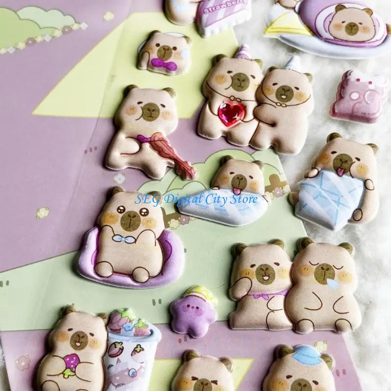 

U75B Puffier Sticker Sheets Adorable Small 3D Sticker for Kids and Adults Tiny Sticker for Phone Case, Notebook, Scrapbooking