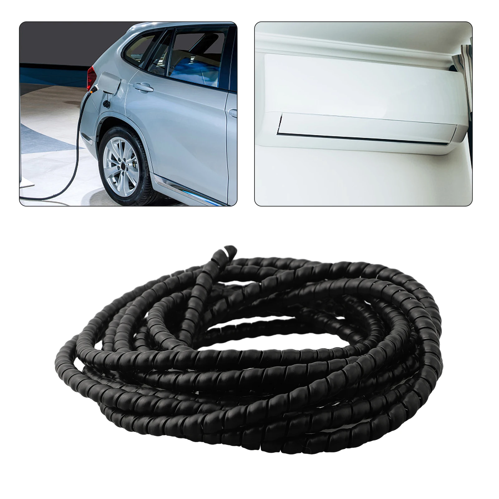 Protective Black Hose Guard for Extending Hose Life 8mm Diameter 5m Length Suitable for Oil and Gas Applications