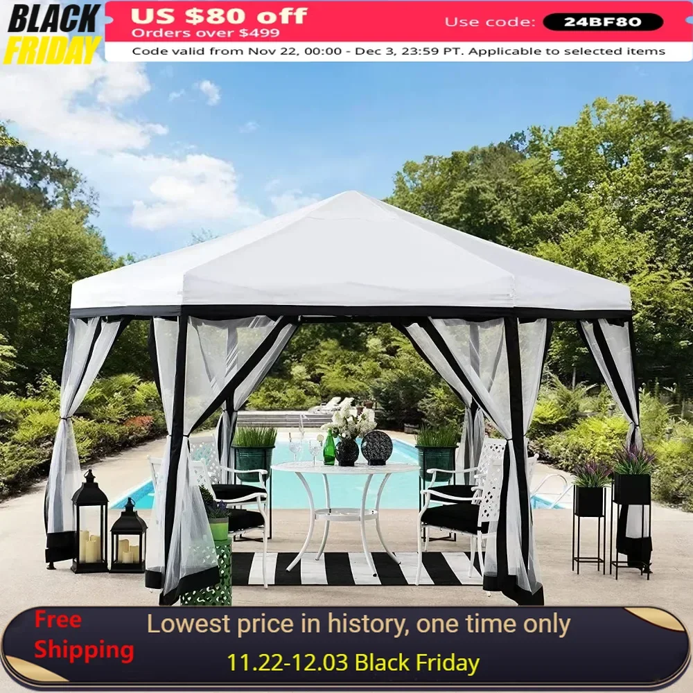 

Mesh Sidewalls and Carry Bagcluded Gazebo 11x11 Ft. Pop Up Gazebo Camping Tent Canopy Sunshade 2-Tone Portable Canopy/Tent Beach