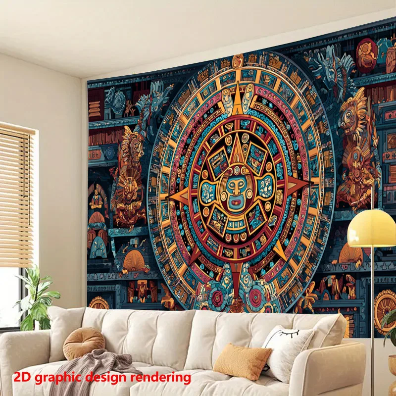 Majestic Boho Mandala Tapestry Wall Hanging Spiritual Cosmic Bohemian Geometric Polyester Art Decor for Living Room Home