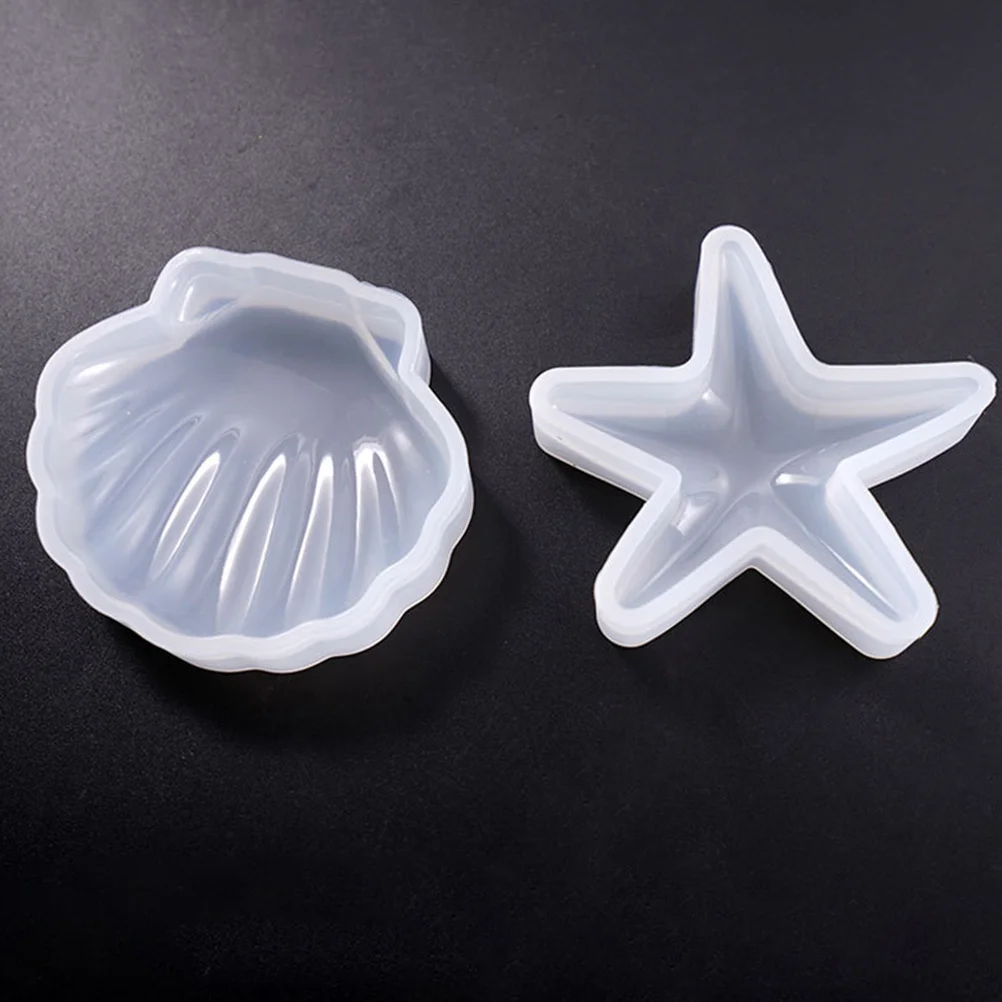 

2Pcs DIY Silicone Molds Lovely Sea Star Shape Home Ornament Easy to Use Clean Silicone Art Molds DIY Dish Mold