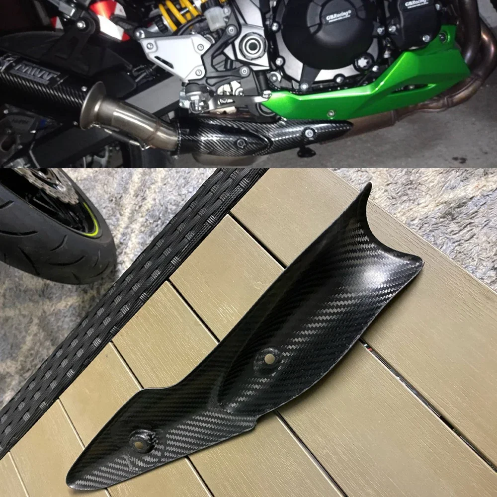 2023 Z900SE Exhaust System Middle Pipe Heat Shield Cover Guard Anti-Scalding Shell Slip On Muffler For Kawasaki Z900 SE Carbon