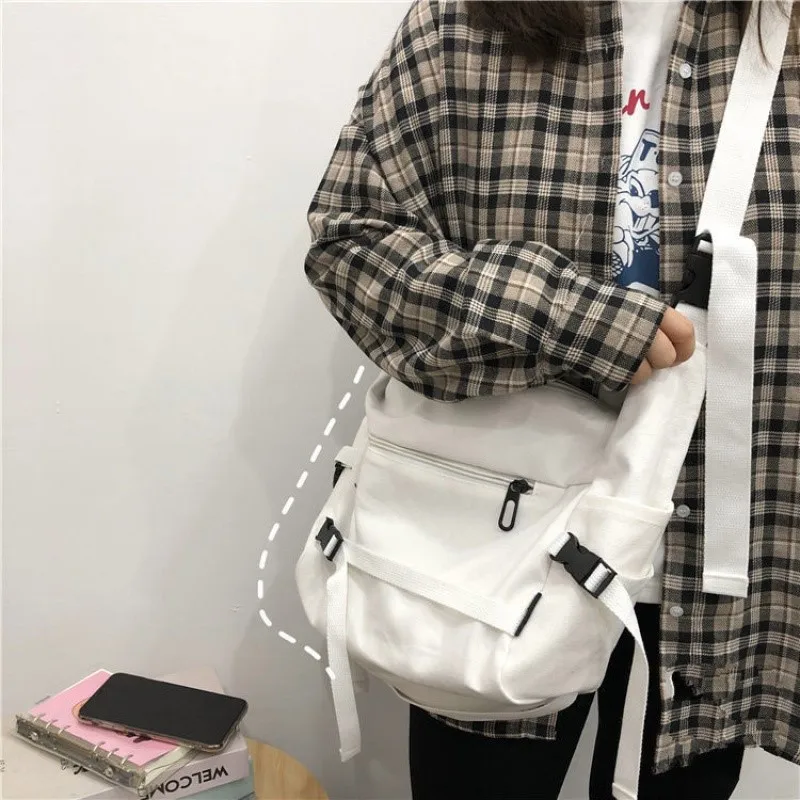 Women Simple Crossbody Bags Cute Casual Satchel Girls Hand Shoulder Messenger Bag Women Canvas Diagonal Cross School Bag Purses