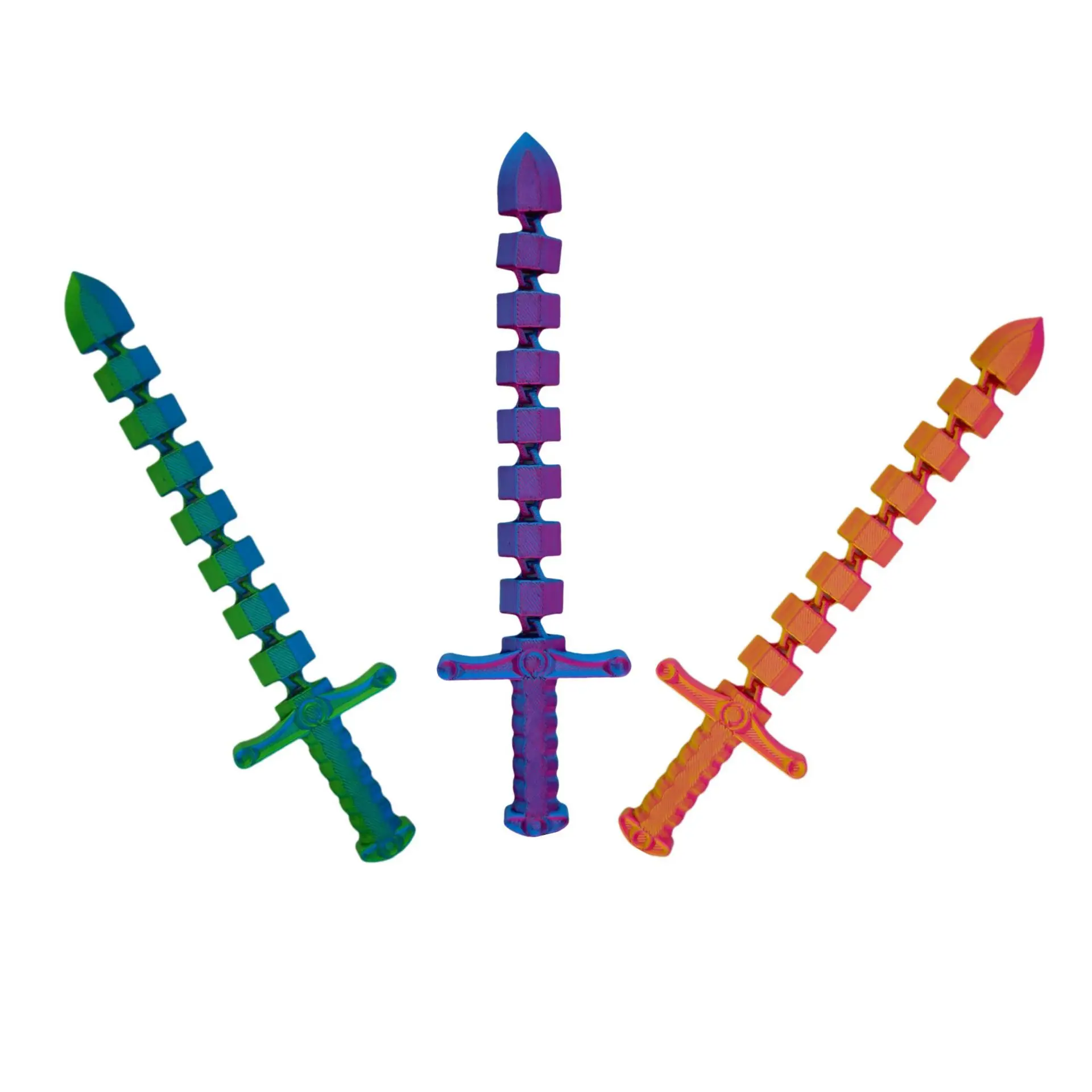 New 3D Printed Sword Movable Joint Simulation Sword Figurine Creative Home Office Desktop Ornament2025 New Year Gift Crafts Gift view 3
