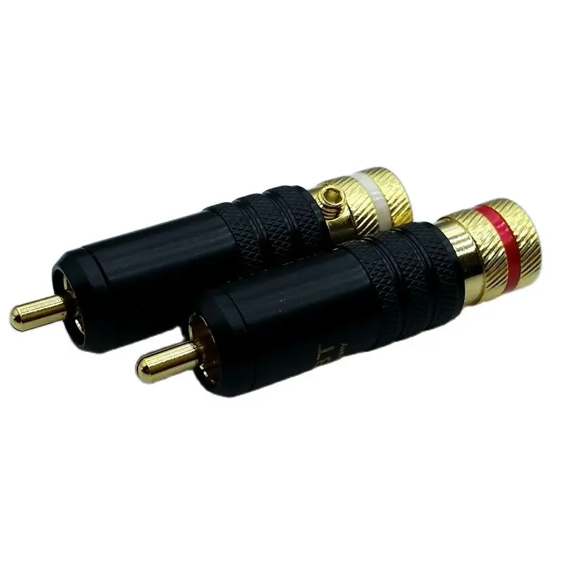 RCA Connector Male Gold plated Professional Rugged RCA Plug For 8-8.5mm Audio Cable 10Pcs/Lot