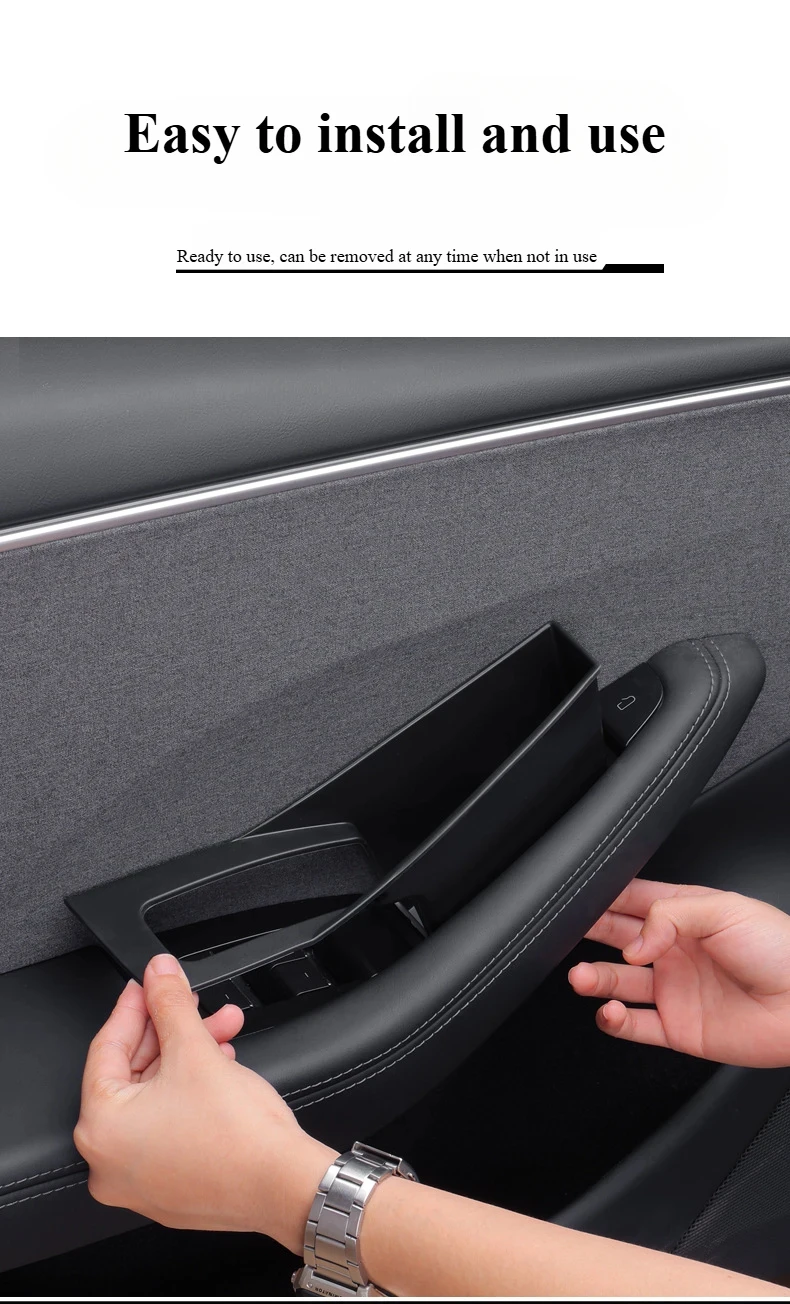 Türgriff-Aufbewahrungsbox für Tesla Model 3 Y YL Juniper Highland 2020-2026 – All-inclusive-Organizer für den inneren Türgriff – Detail 6