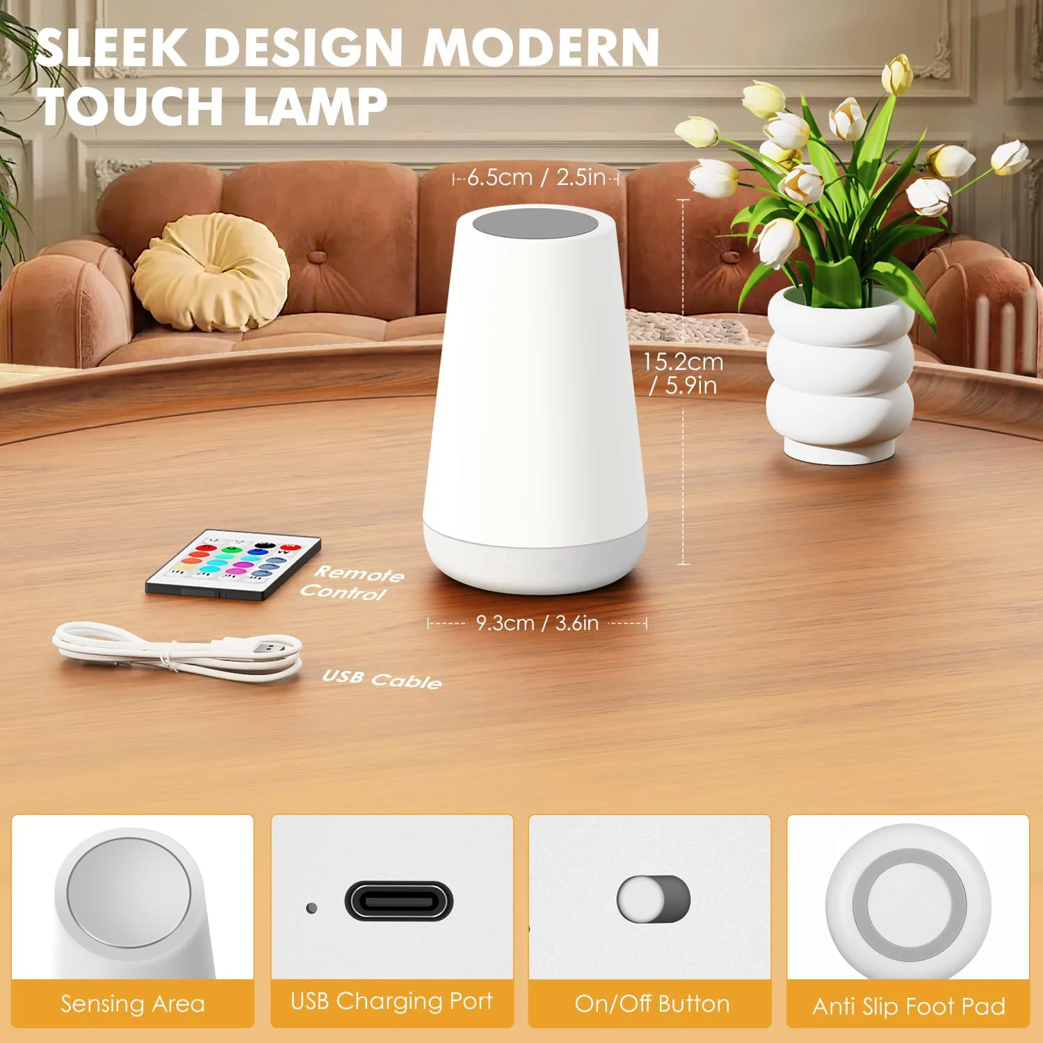 13 لون تغيير ضوء الليل RGB التحكم عن بعد اللمس عكس الضوء مصباح طاولة محمولة مصابيح السرير USB مصباح الليل القابلة لإعادة الشحن