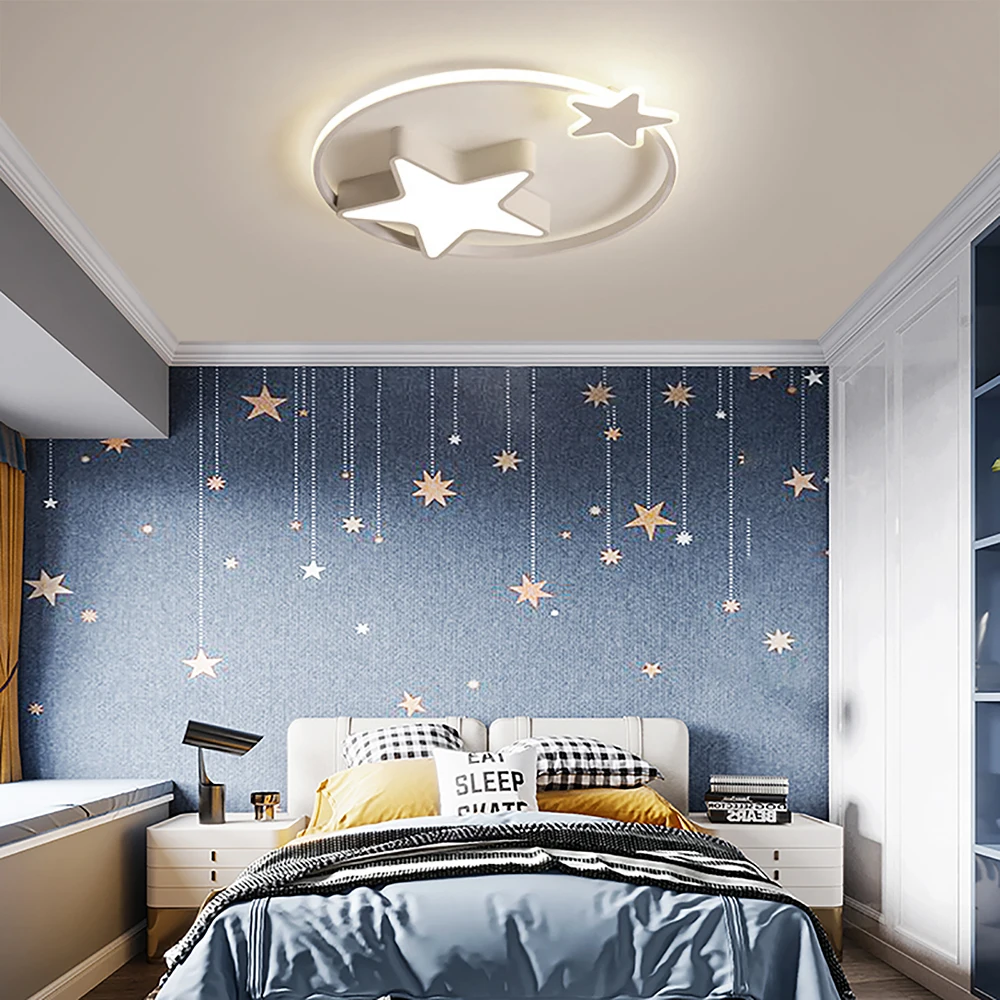 Creative Cartoon Stars LED Ceiling Light 36 W Dimmable With Remote Control Decoration Crown Lamp Star Lamp for Living Room