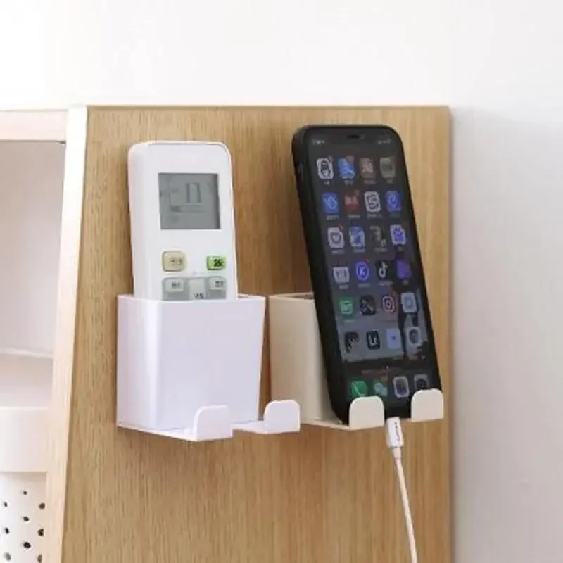1Pcs Hanging Wall Holder Mounted Phone Smartphone Storage Rack Mobile Phone Wall Holders Remote Control Charging Holder