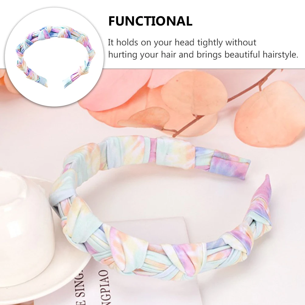 

Tie-dye Headband Hair Hairbands Women Fashion Wide Grace Accessories Twisted Knot Cross Hairstyle Tool