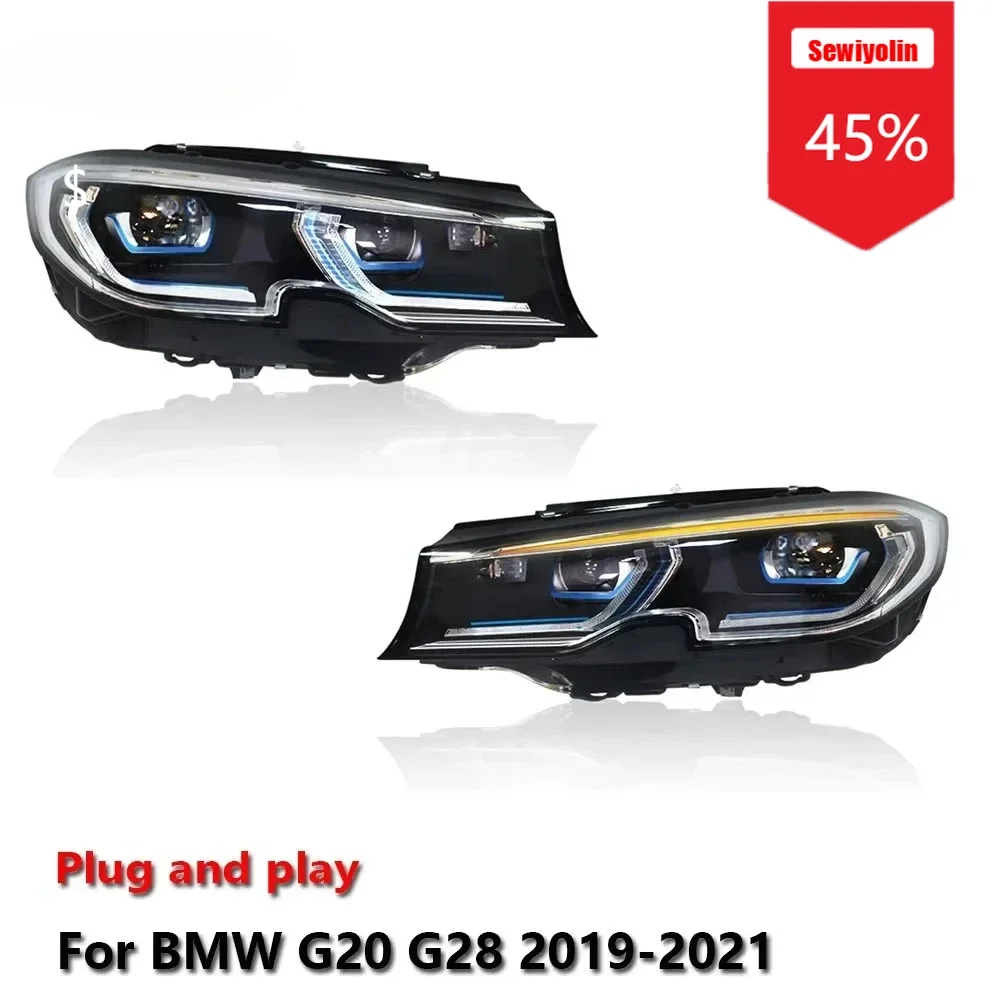 

Sewiyolin Car LED Headlight Light Assemblies For BMW G20 G28 2019-2021 Laser Auto Fog DRL Brake Turn Signal Lamp Plug and Play