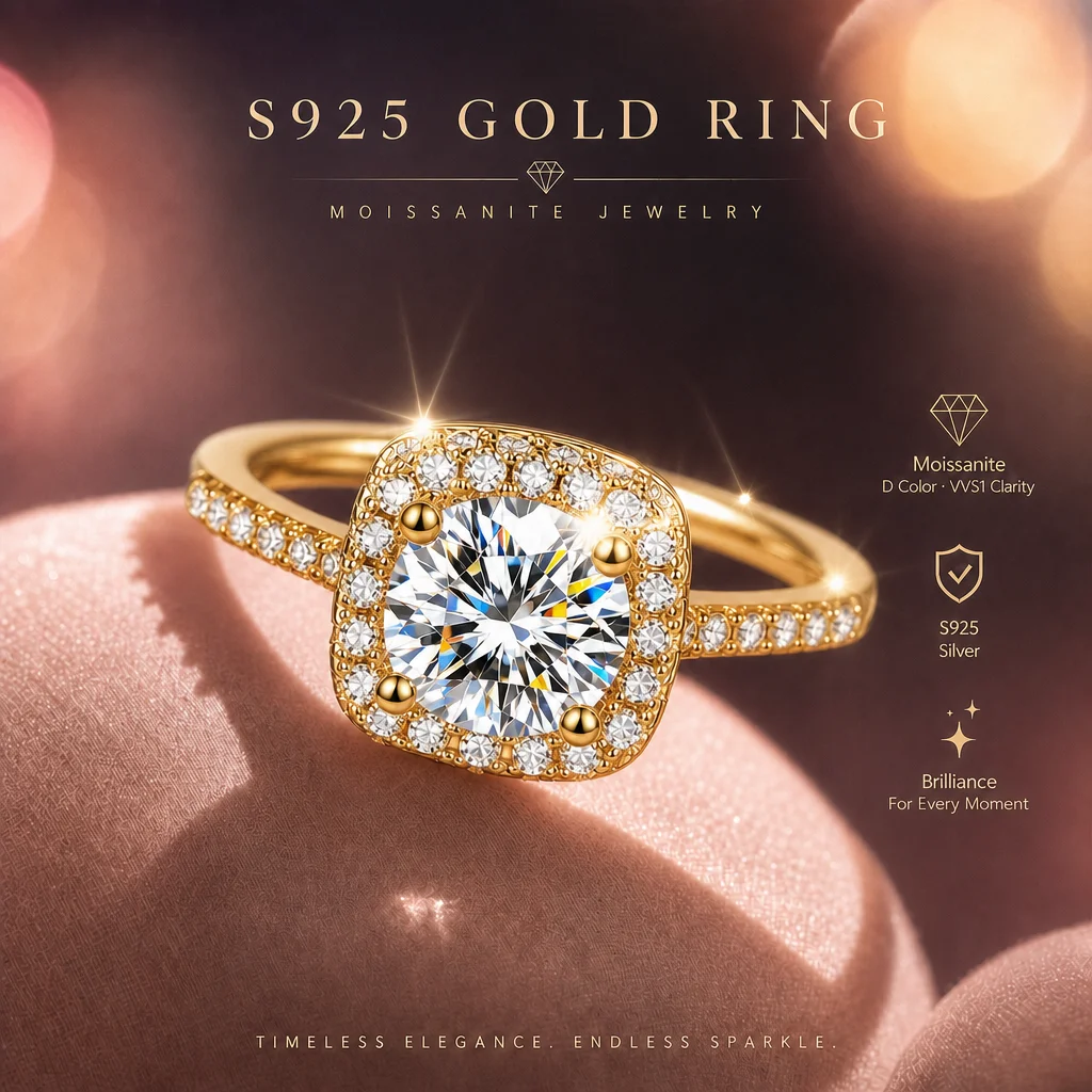 Größenverstellbare Ringe mit GRA-Zertifikat, 1 Karat runder Moissanit-Diamant für Damen, Geschenk, 925er Sterlingsilber, hochwertiger Schmuck – Detail 3