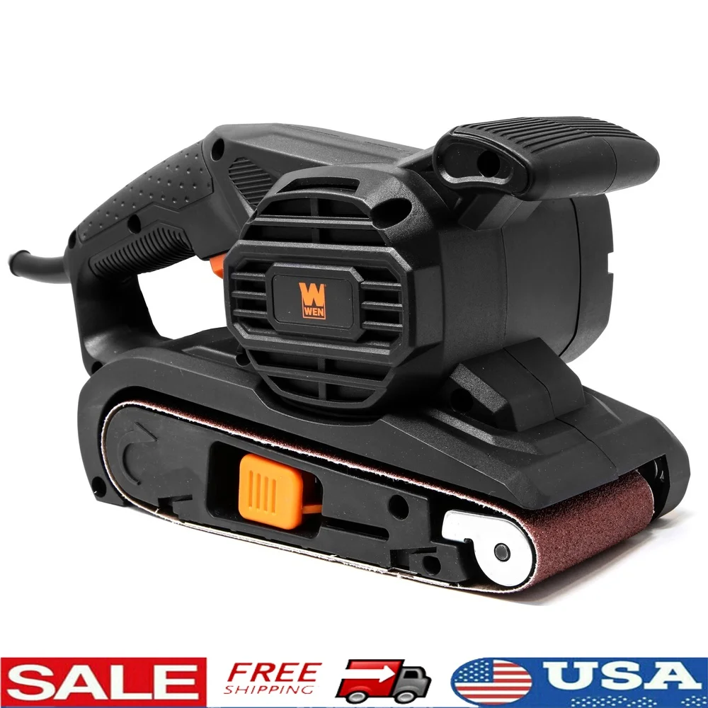 

Портативная ленточная шлифовальная машина с диагональю 6,3 А, 3x18 дюймов, легкая портативная компактная конструкция, выключатель питания с блокировкой, пылесборник, быстросъемный ремень