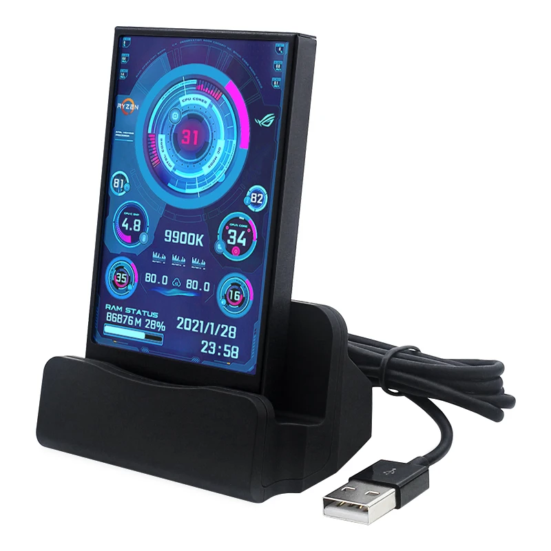 3.5 Inch IPS TYPE-C Secondary Screen Computer Monitor For Window Computer CPU GPU RAM HDD Monitor USB Display No Use AIDA64