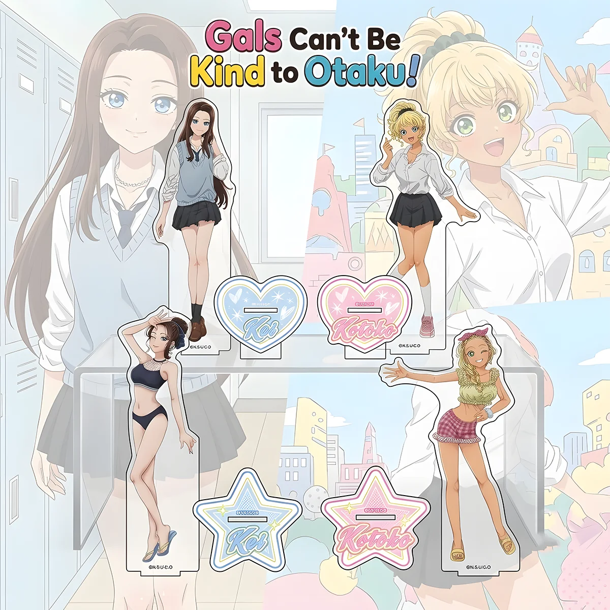 Anime Gals Can't Be Kind to Otaku!? 15cm Acrylic Stand,Otaku Gift,Runa Aoi,anime shooting display props,Xmas souvenir keychain