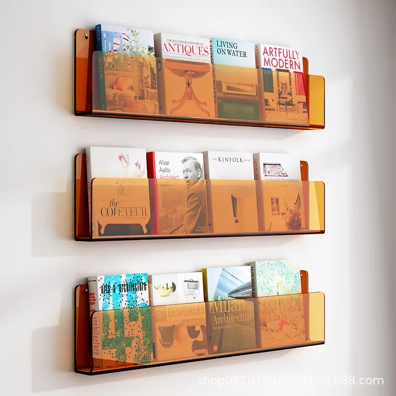 minimalist style, display rack, sofa rear shelf, bookshelf dormitory transparent word board, picture book magazine rack