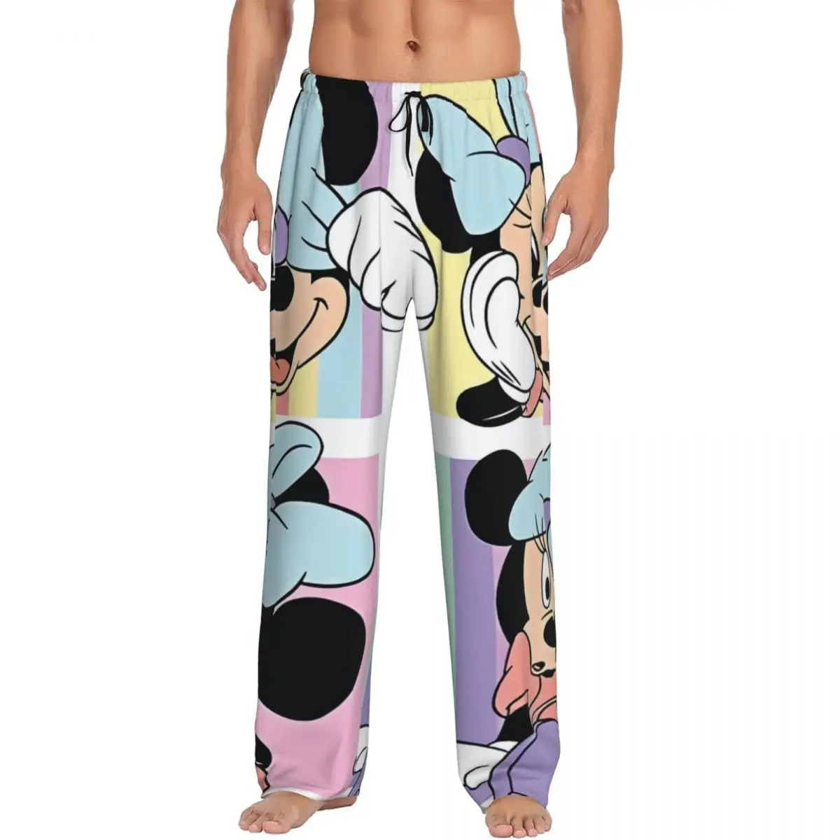 

Custom Minnie Mickey Mouse Cartoon Animation Pajama Pants Men Lounge Sleep Stretch Sleepwear Bottoms with Pockets