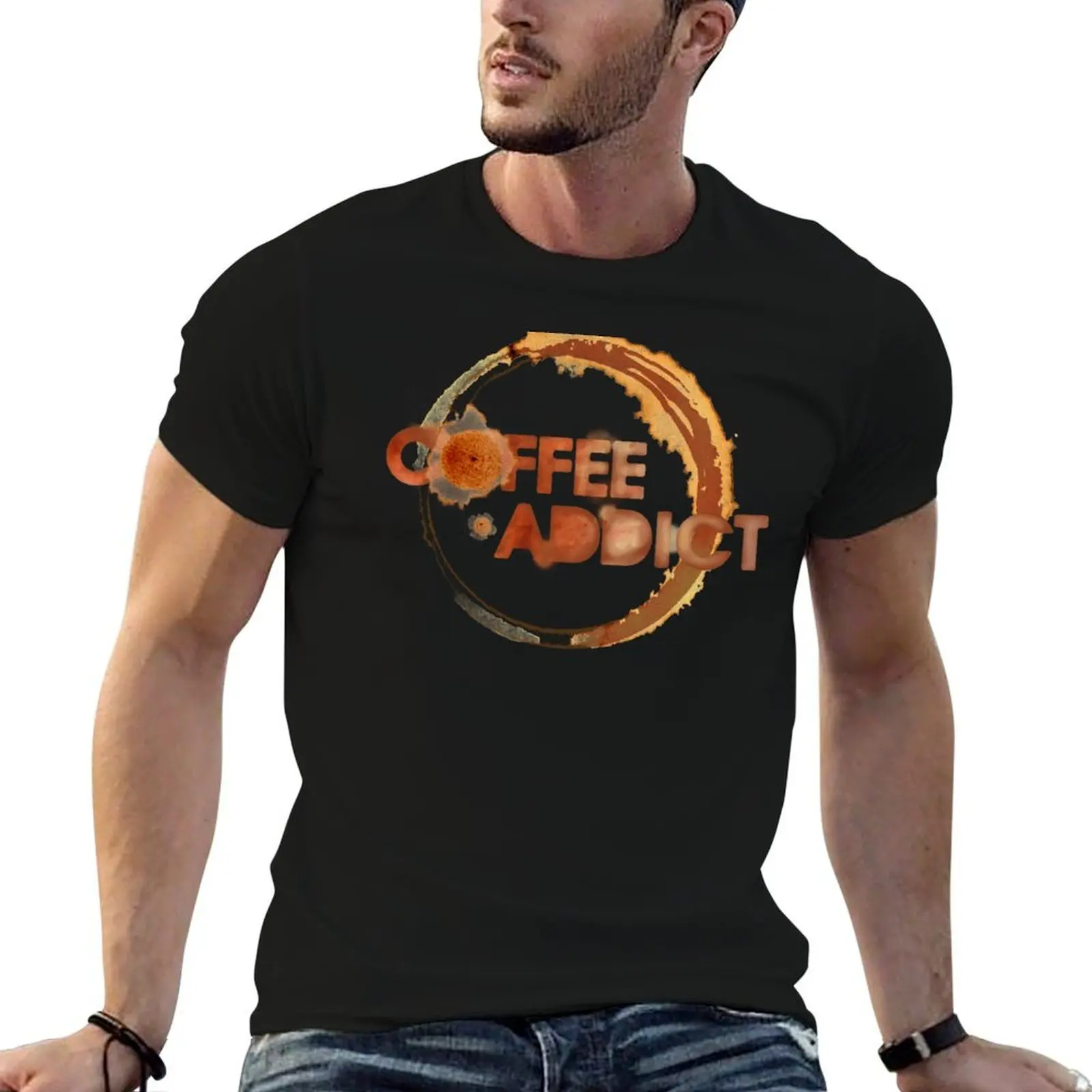 Coffee Addict T-Shirt t shirt man cotton mens graphic t shirts t shirts for man cotton soft T-shirt