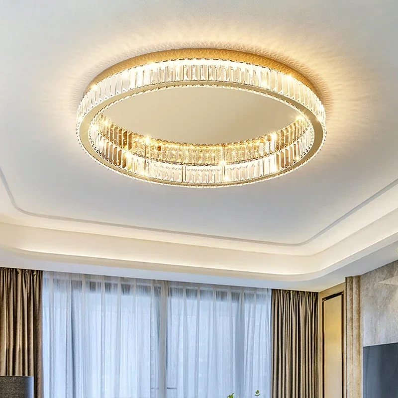 

Luxury Crystal LED Ceiling Lights Home Living Dining Room Lighting Decor Lustre Pendant Chandelier Indoor Bedroom Lights Fixture