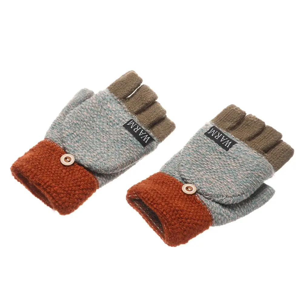 Fingerless Fashion Flexible Exposed Finger Thickening Wool Gloves Half-finger Gloves Knitted Glove Winter Warm Mittens