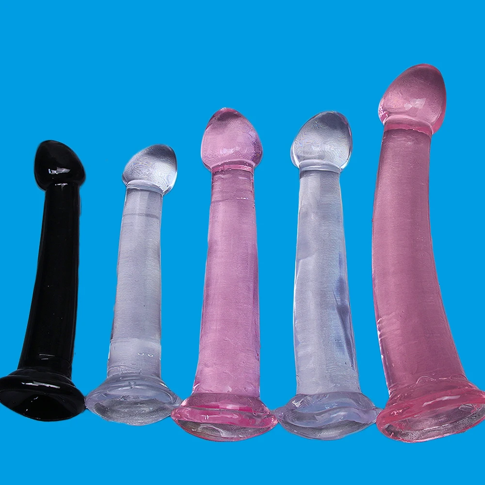 Sotf TPE Transparent Butt Plug Jelly Dildo Cheap 4Sizes Suction Cup Cock Vaginal Masturbation Small Penis Women Man Sex Toys