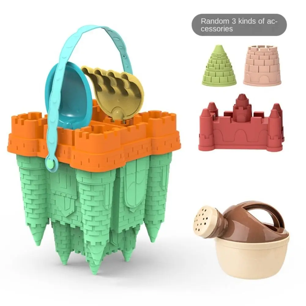 

Summer Toys Beach Sand Toys Set Beach Accessories Yellow Castle Sand Mold Toy Fun Plastic Castle Bucket Play Sand Set