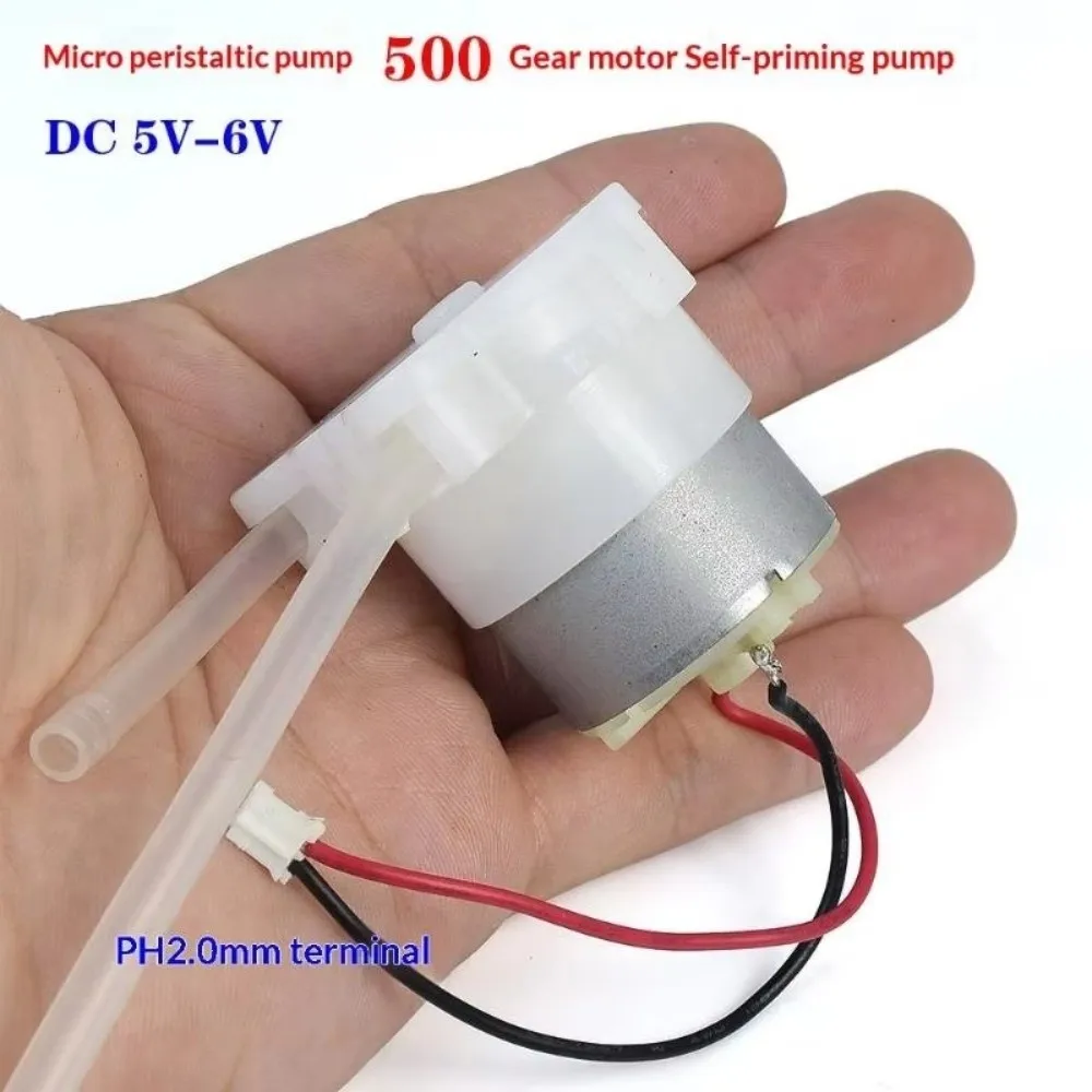 New DC 5V Micro Peristaltic Pump DC 6V Geared Motor Dosing Liquid Pump Metal Brush 500 RPM Water Pump
