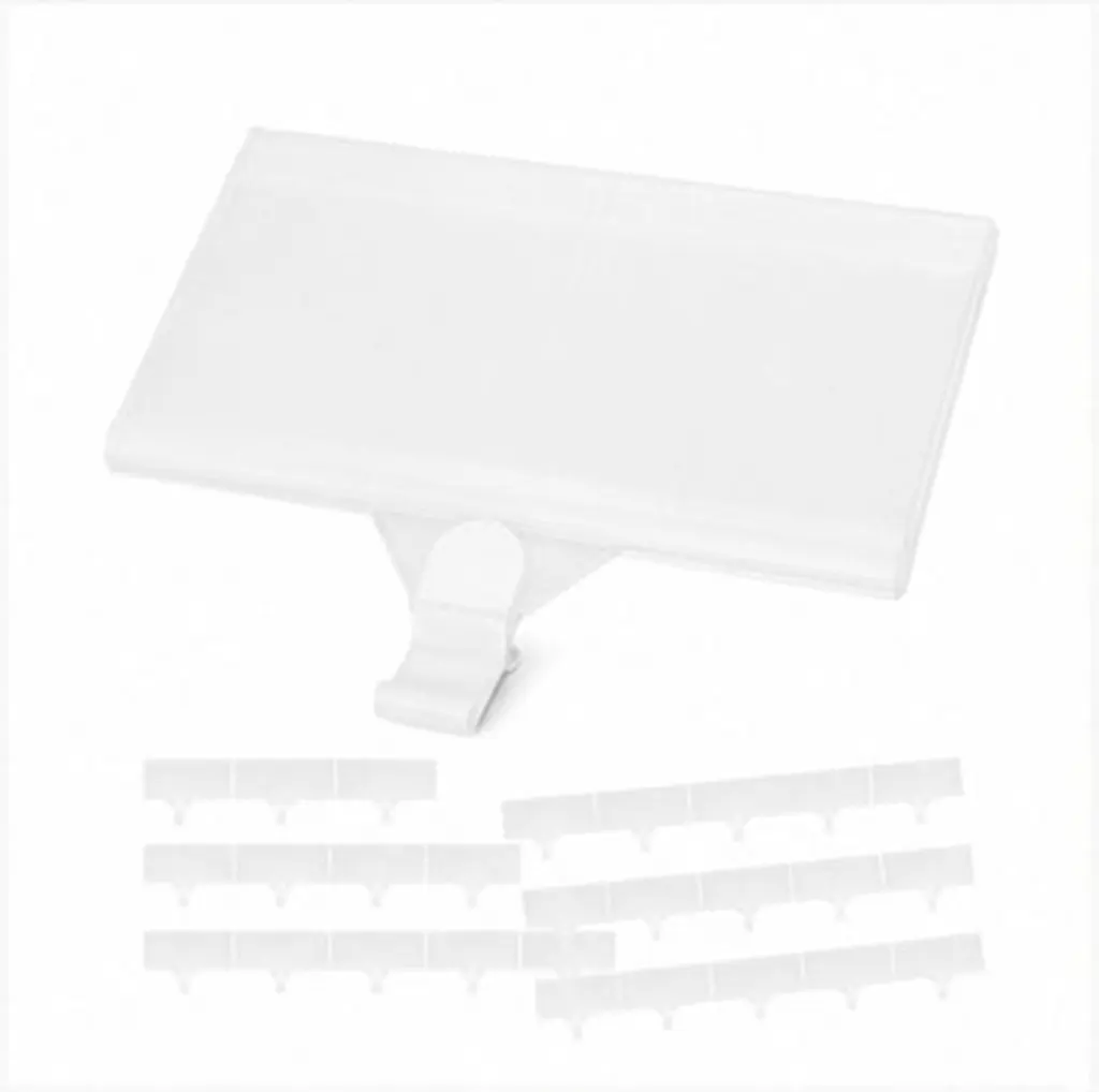 30Pcs Transparent Plastic Price Tag Holders Clear Label Clips for Retail Supermarket Wire Shelf Display Sign Price Organizers
