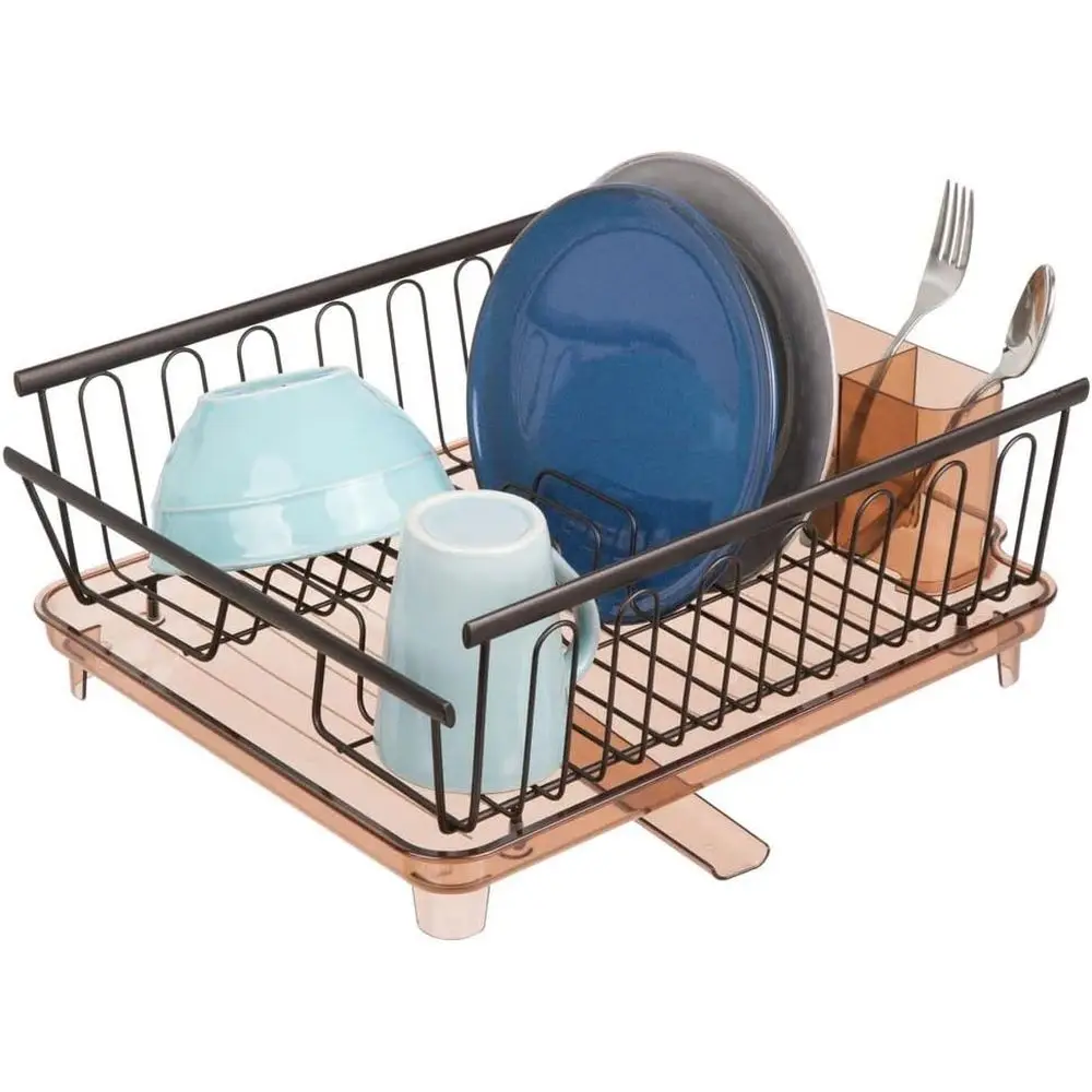 

Large ern Kitchen Countertop, Sink Dish Drying Rack - Removable Cutlery Tray and Drainboard with Adjustable Swivel Spout - 3 Pie