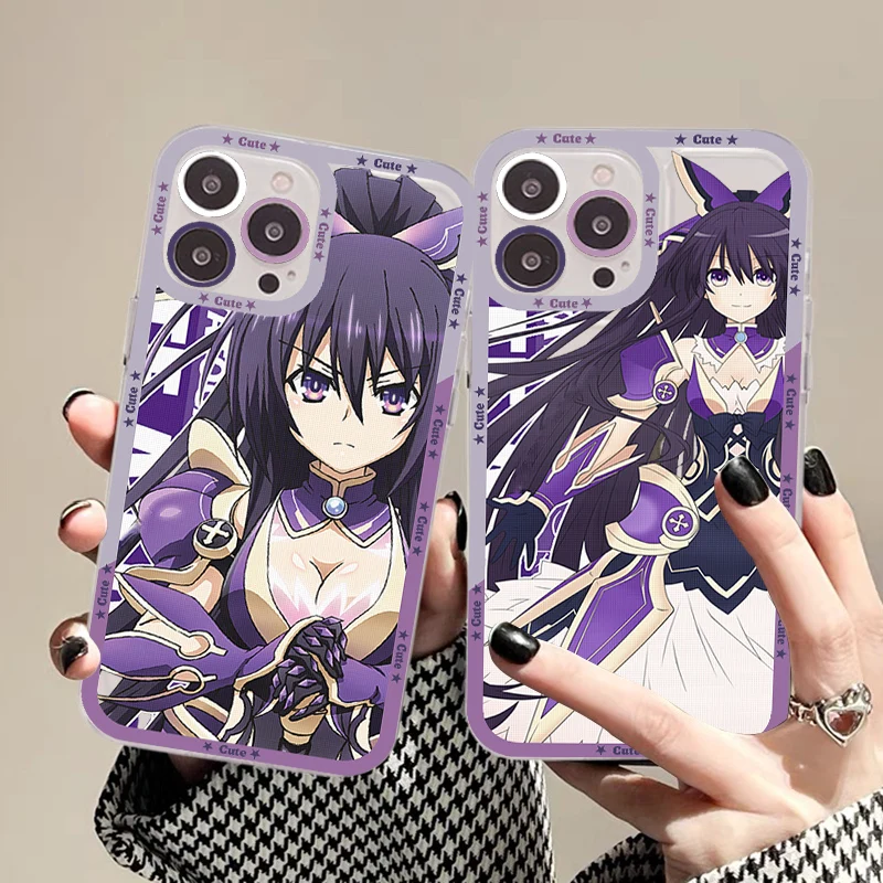 DATE A LIVE Yatogami Tohka Phone Case For iPhone 14 13 12 11 Pro Max Mini X Xs XR 6 7 8 Plus SE 2020 Transparent Case