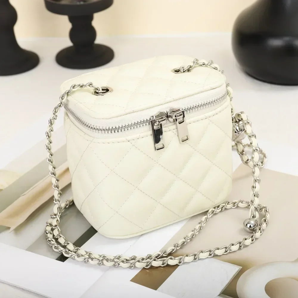 Sheepskin Small Fragrant Style Quilted Chain Bag Fashionable Cosmetic Bag Trendyy Women\'s Bag Box Bag Crossbody Small Square Bag