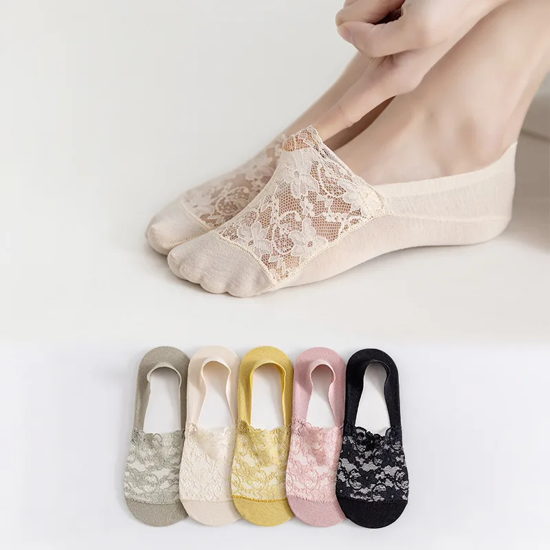 

Spring Summer Beautiful Lace Ankle Socks Breathable Mesh Thin Socks Women's Socks
