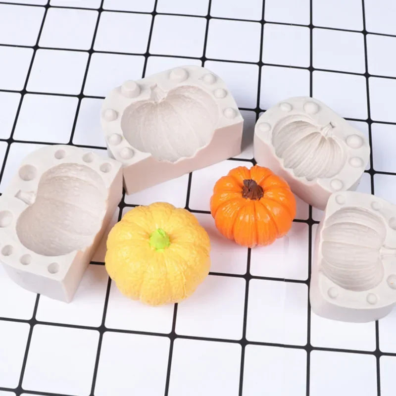 Halloween Pumpkin Shape DIY Cake Candles Resin Mould Aromatherapy Plaster 3D Silicone Mold Kitchen Baking Tool Decoration