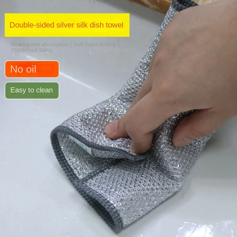 Multipurpose Wire Miracle Cleaning Cloths, Magnifying Wire Dishwashing Rags for Wet and Dry Mesh Microfiber Cleaning Cloth